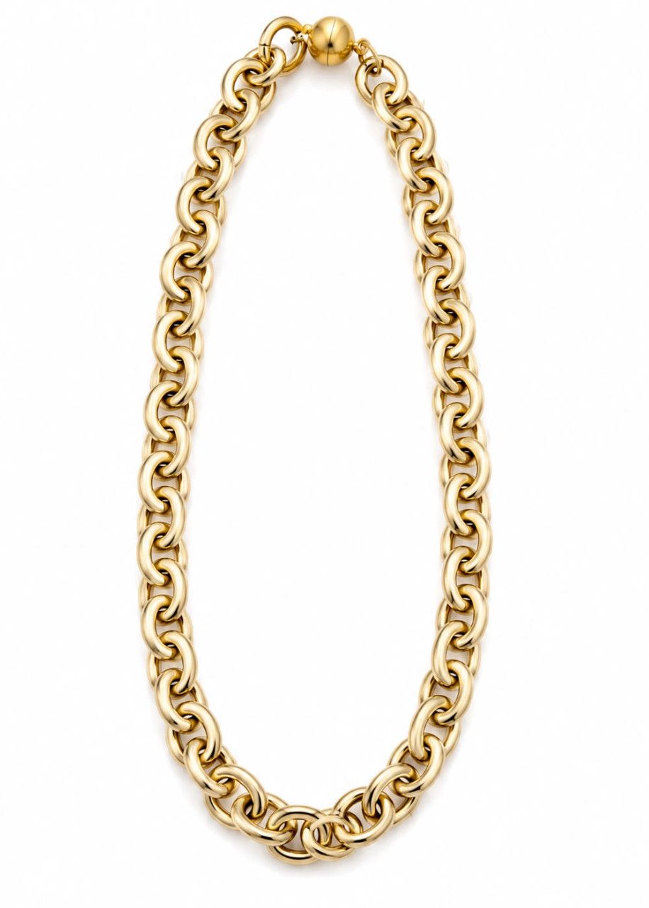 Magnetic Gold Chain Necklaces, Size: small 16"