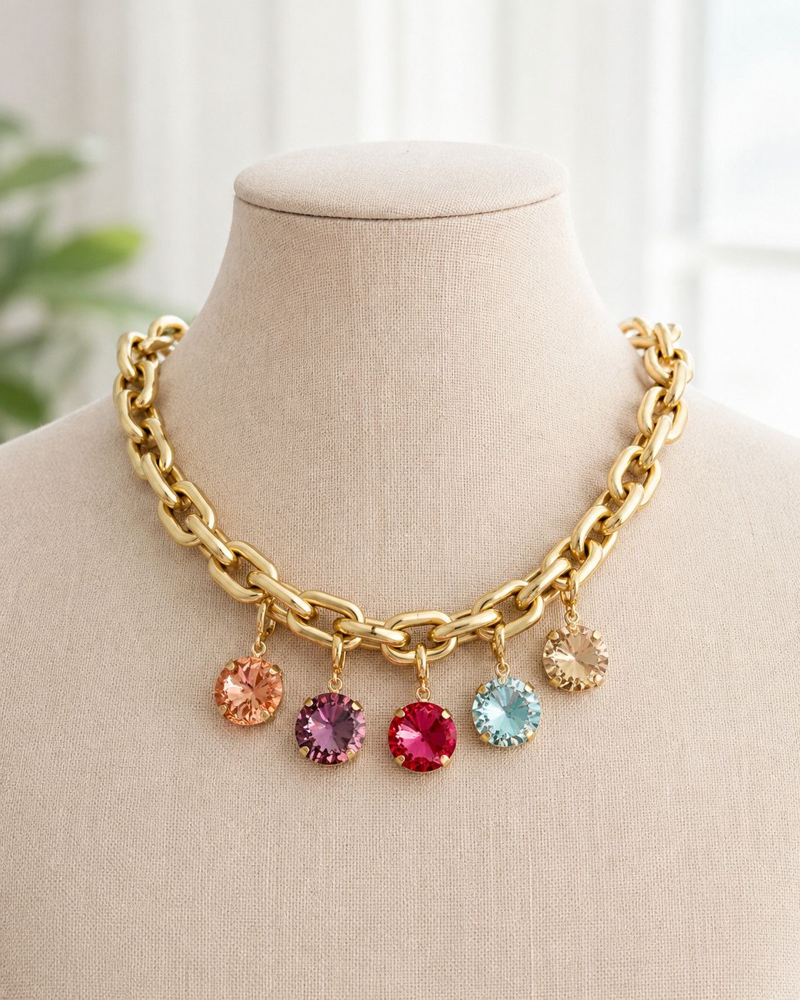 Five Crystal Magnetic Necklace
