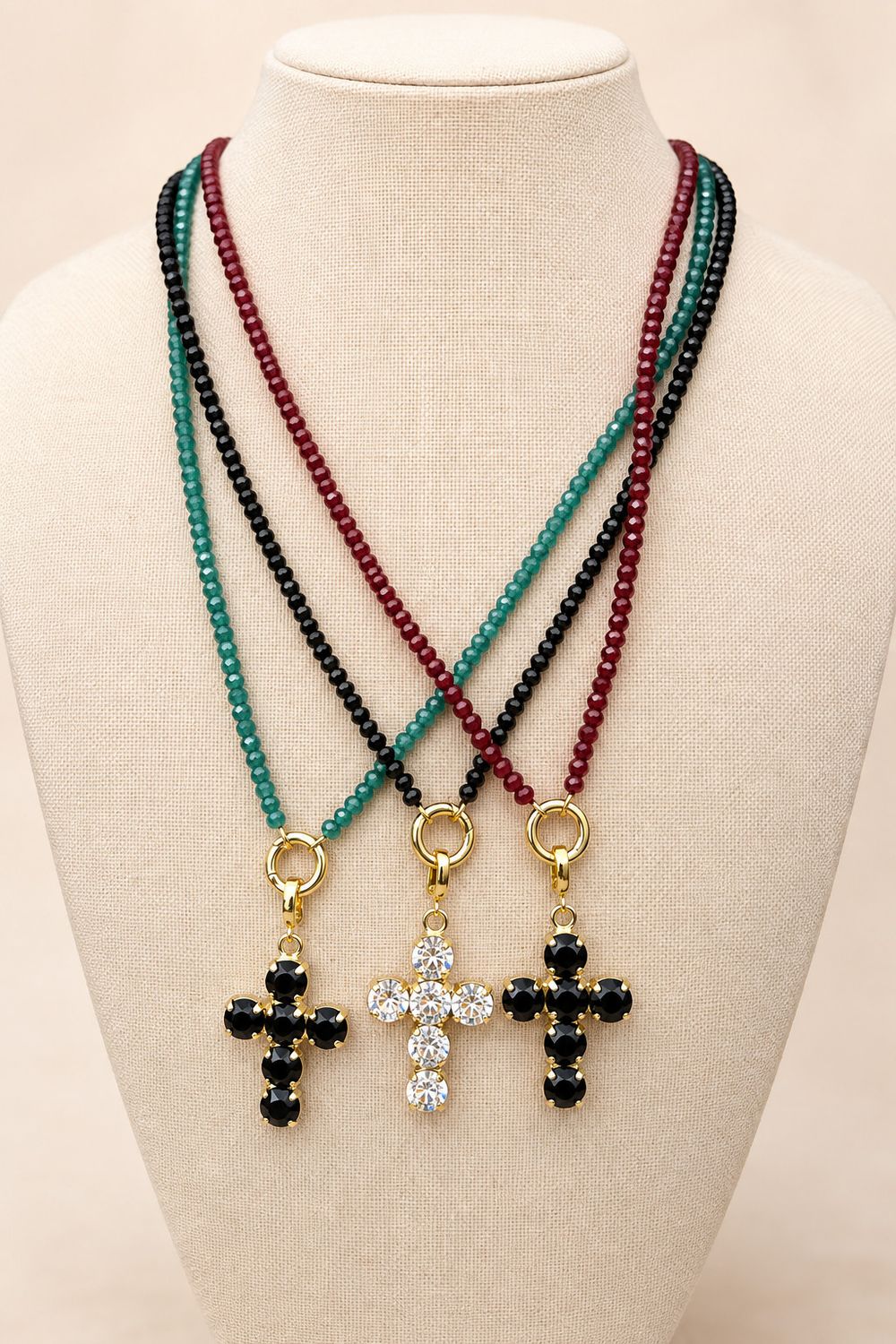 Crystal Cross Necklace 20”