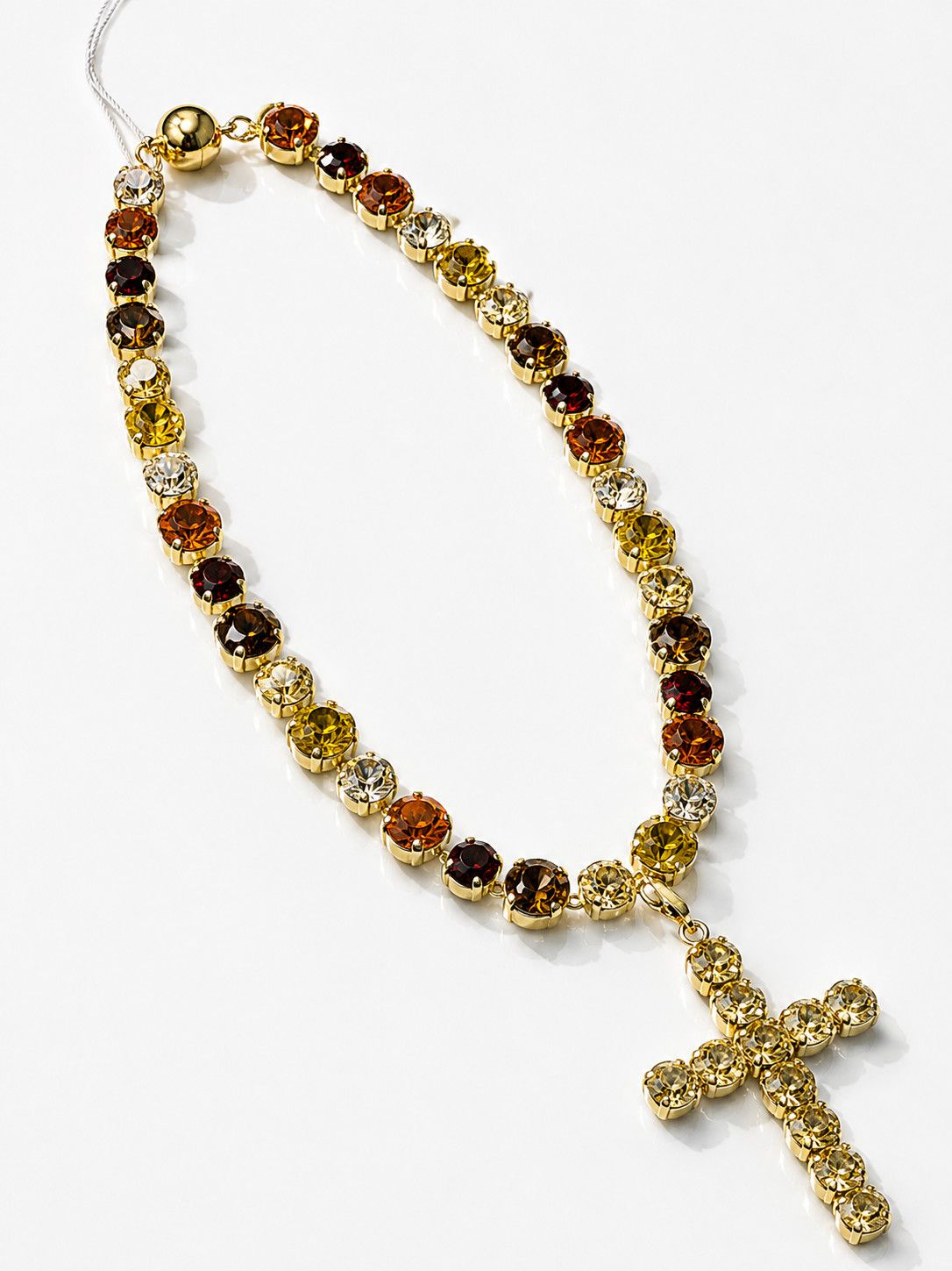 Warm Multi-Tone Crystal Riviere Necklace Warm Multi-Tone Crystal Riviere Necklace