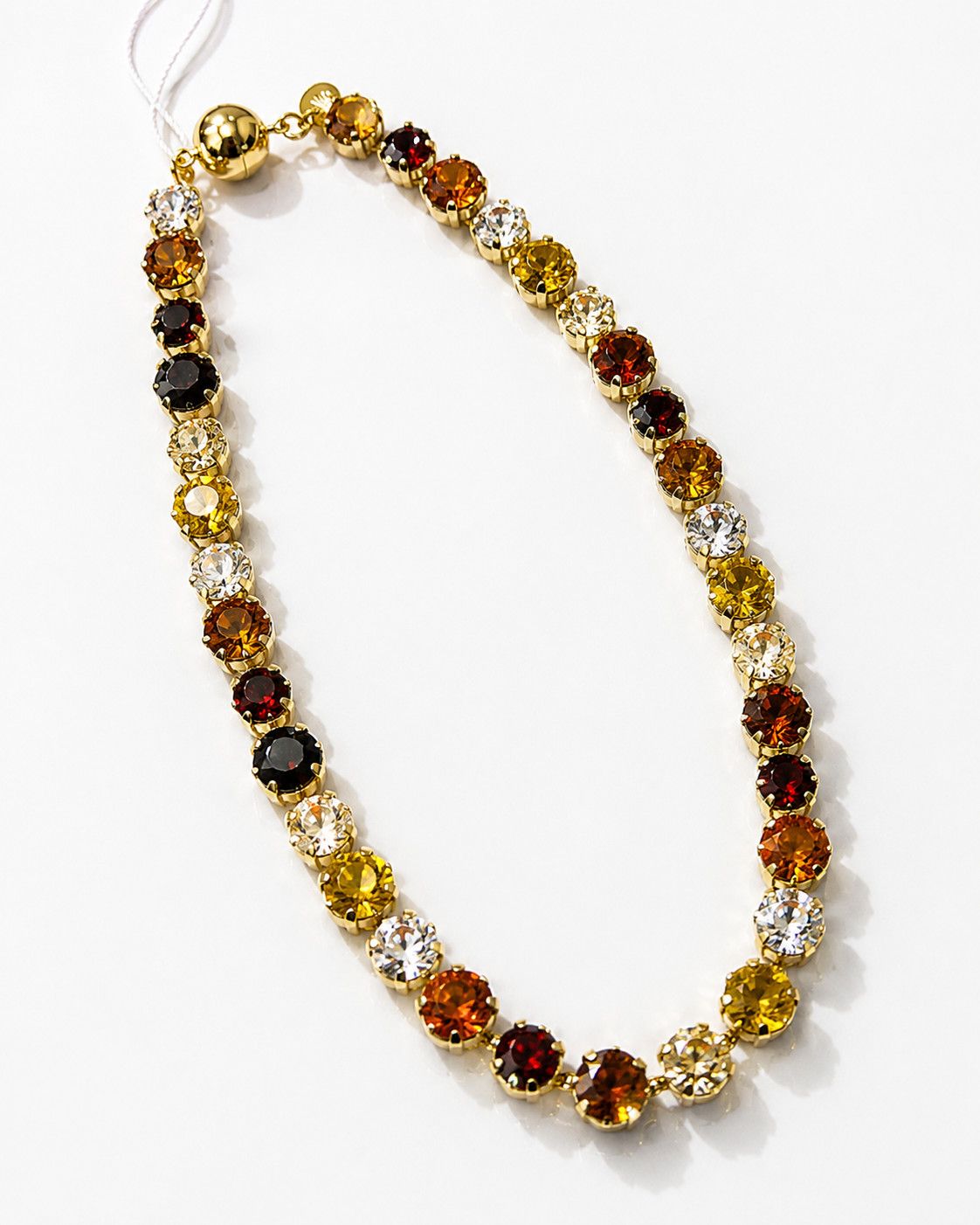 Warm Multi-Tone Crystal Riviere Necklace, Color: Necklace only
