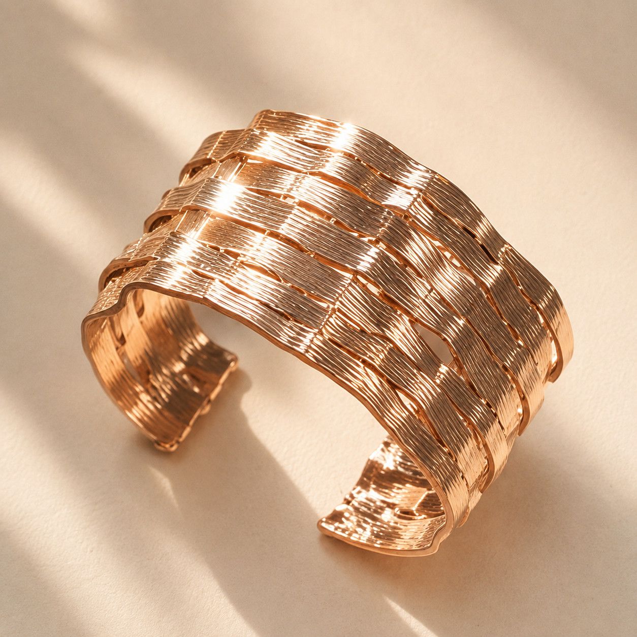textured statement cuff Rose gold