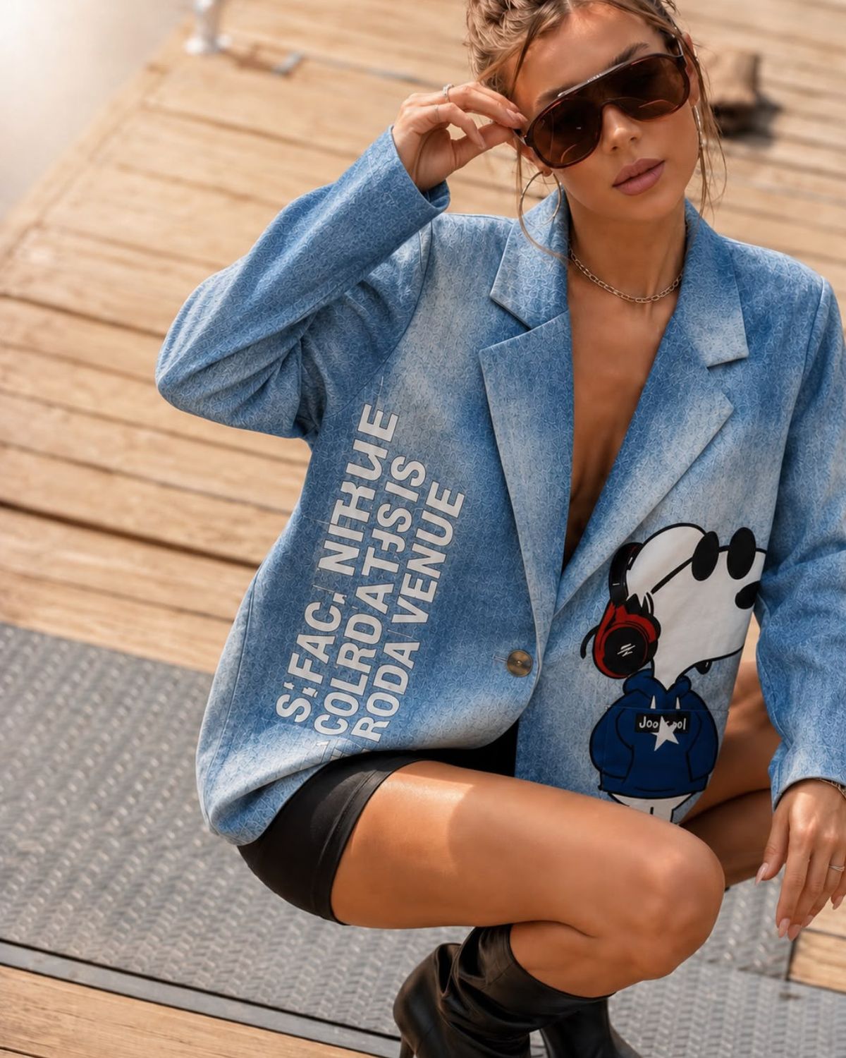 Snoopy Denim Blazer