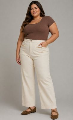 wide leg pants featuring a zip-fly button front closure