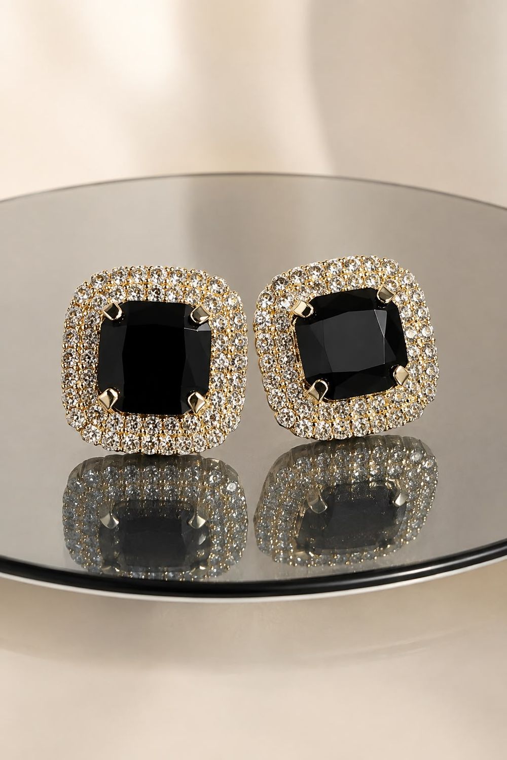 Black Diamond Crystal Studs