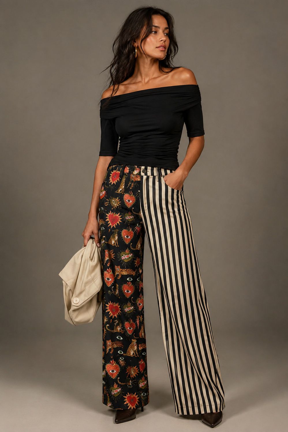 MIXED GRAPHIC &amp; STRIPE WIDE Pant