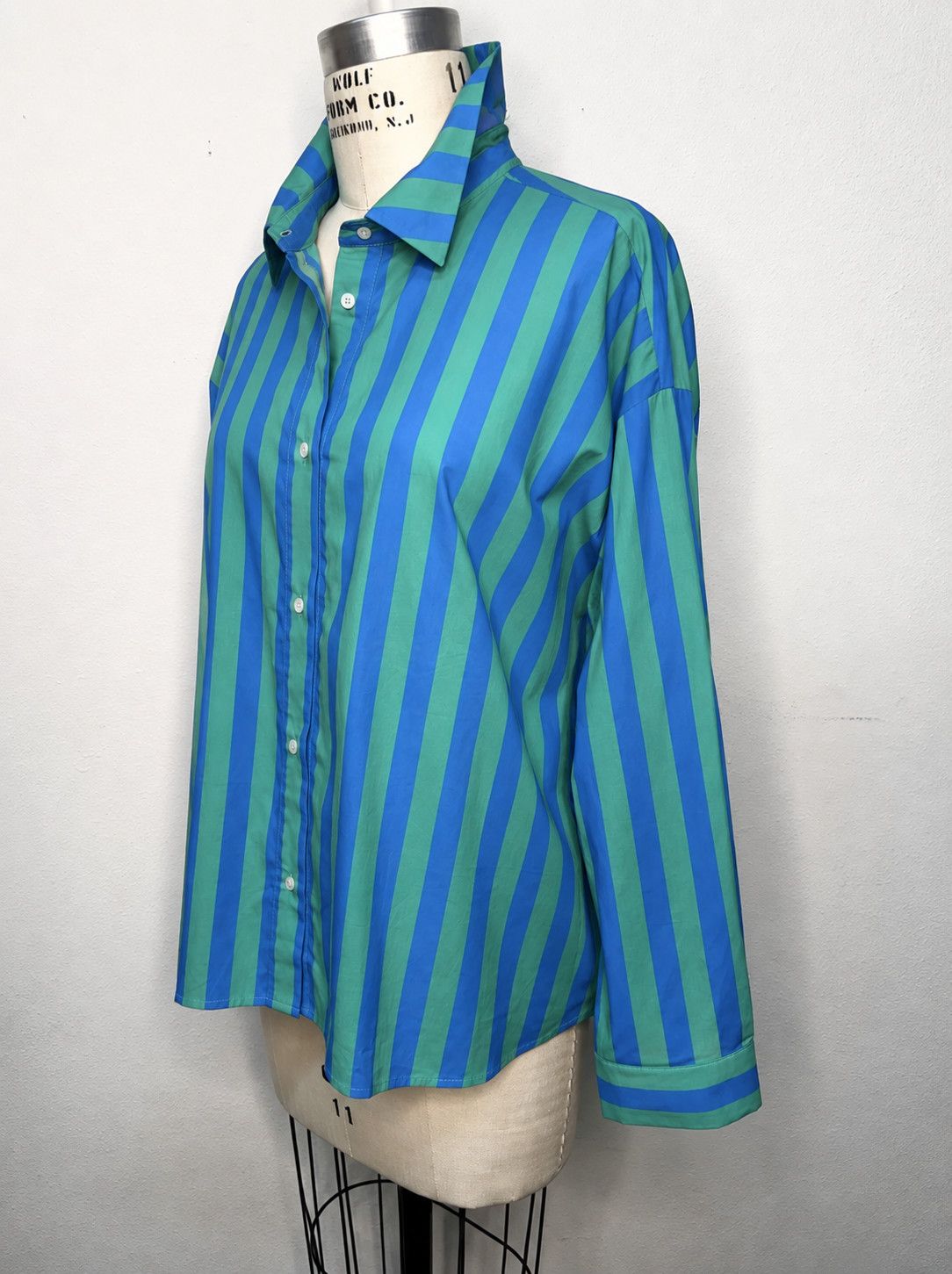 Sripes Cotton Blouse green/blue Sripes Cotton Blouse green/blue