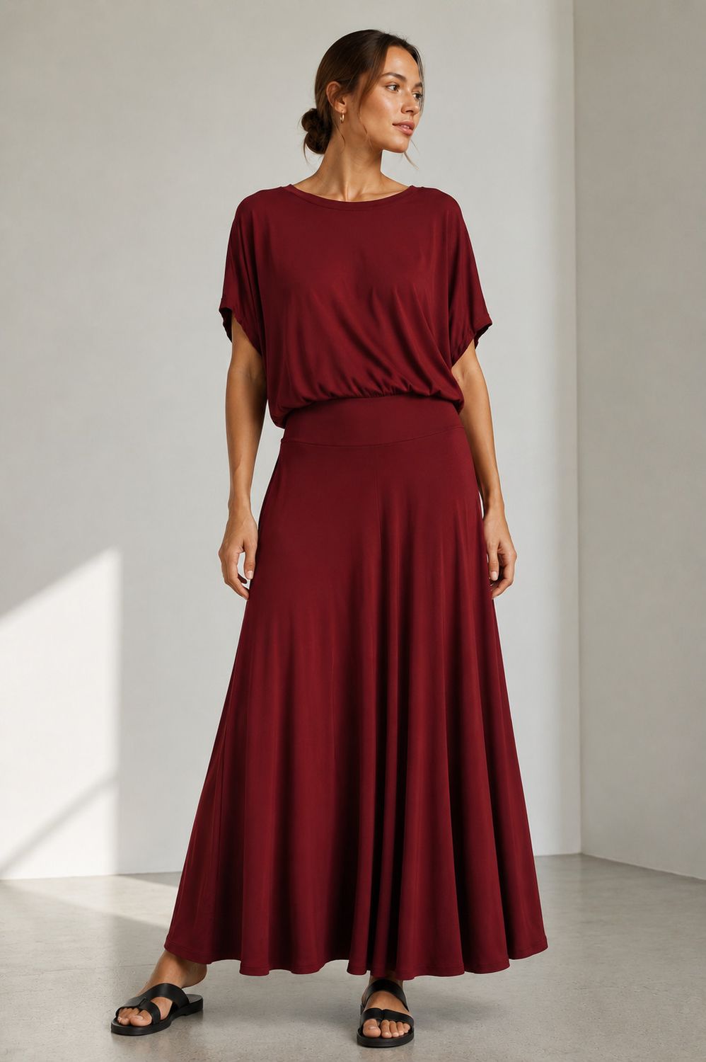 Double Lined Bubble Sleeve & Skirt Burg Double Lined Bubble Sleeve & Skirt Burg