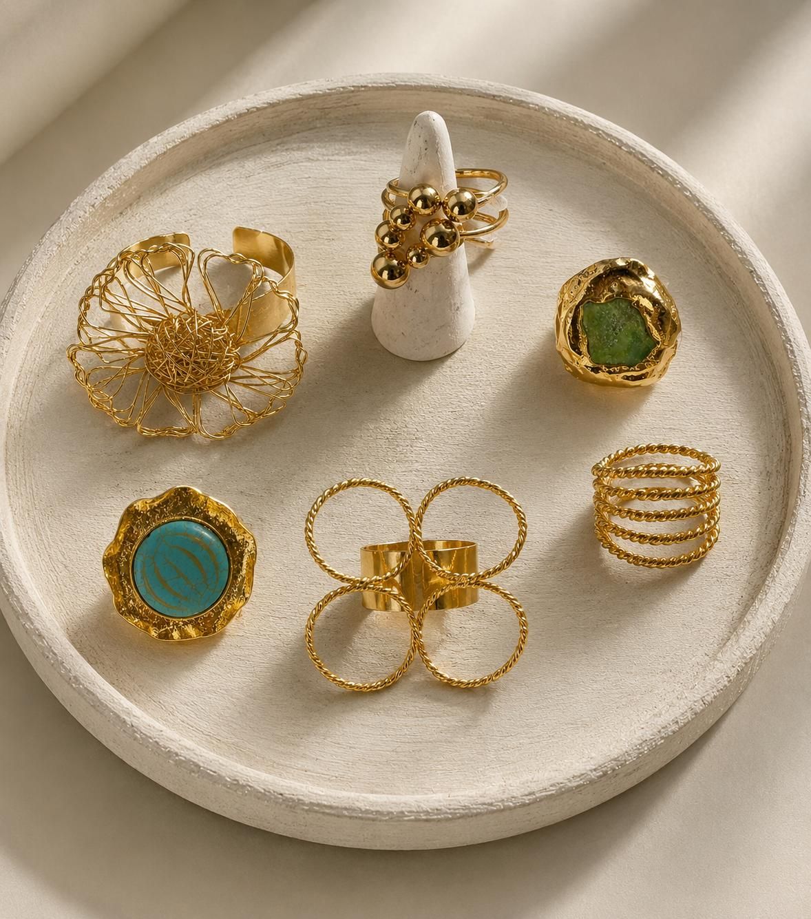 Gold Statement ajustable rings