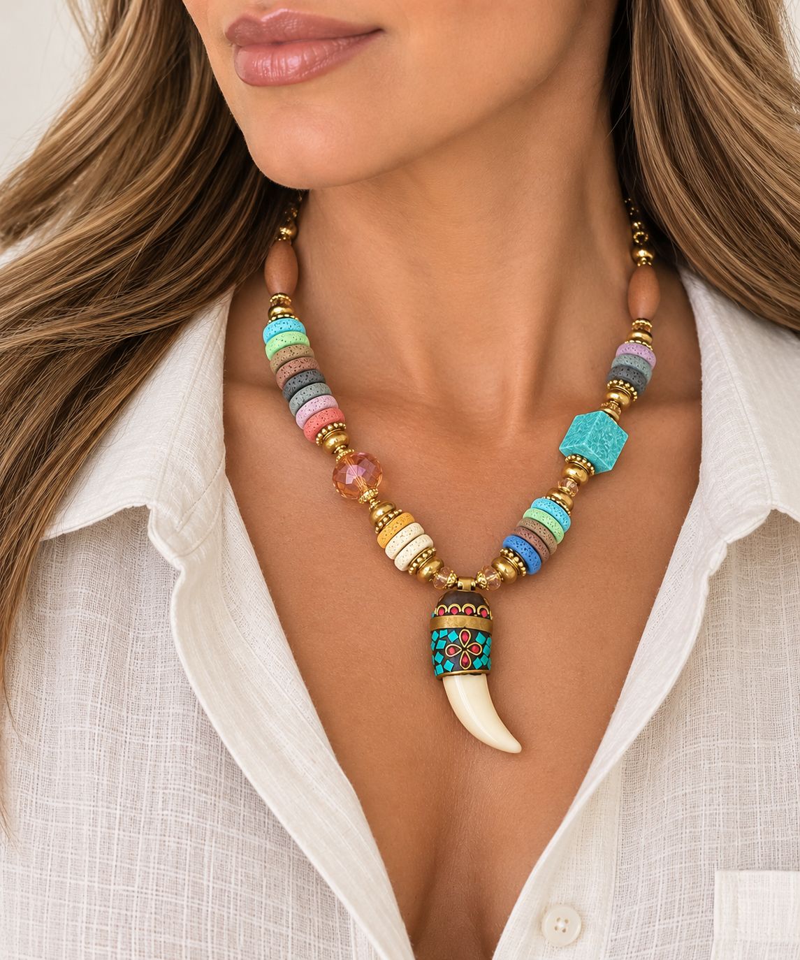Boho Horn Necklace