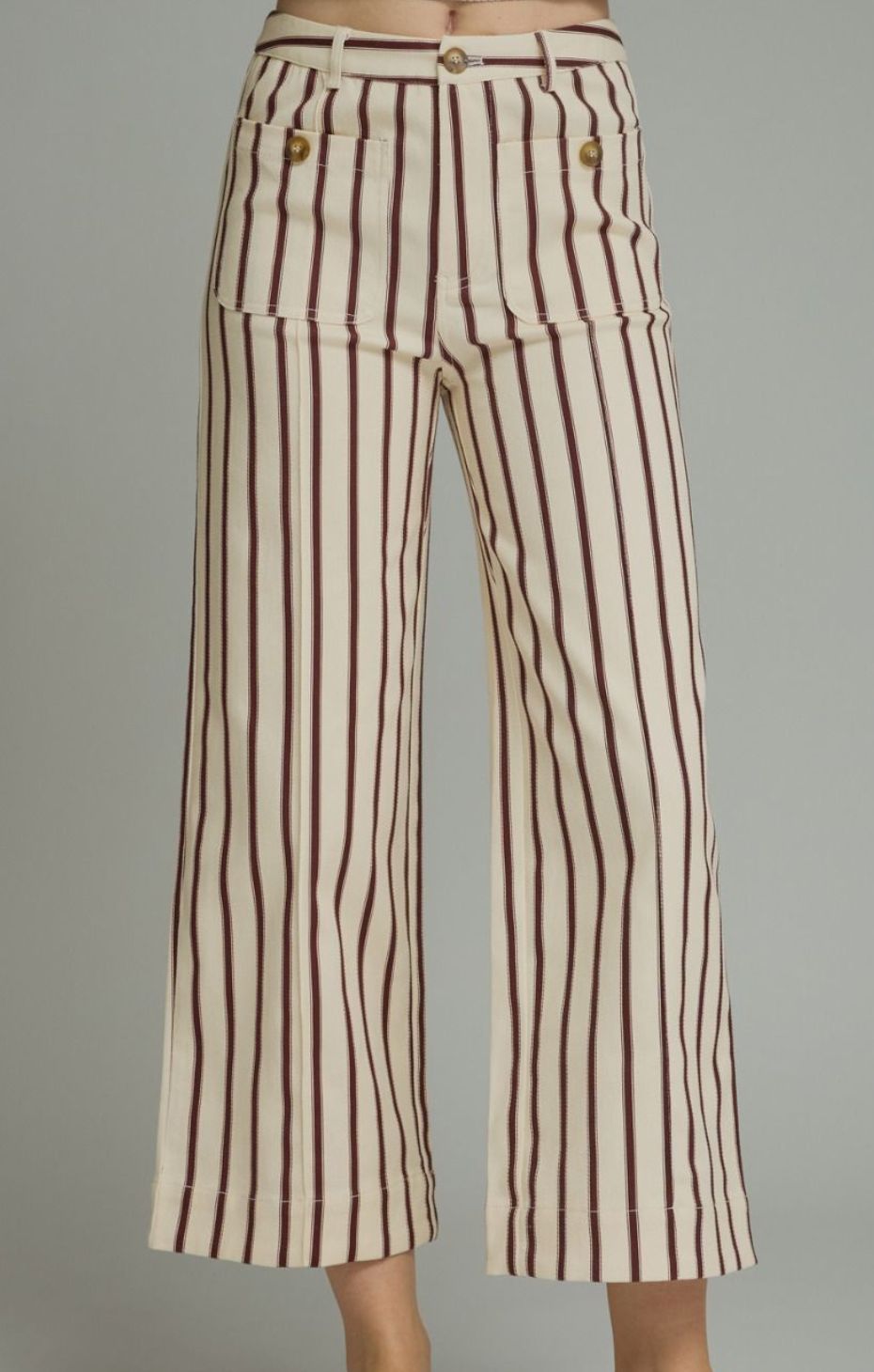 Stripe ankle-length pants