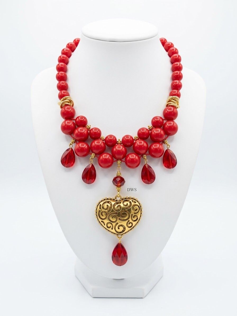 Red Statement Heart Necklace