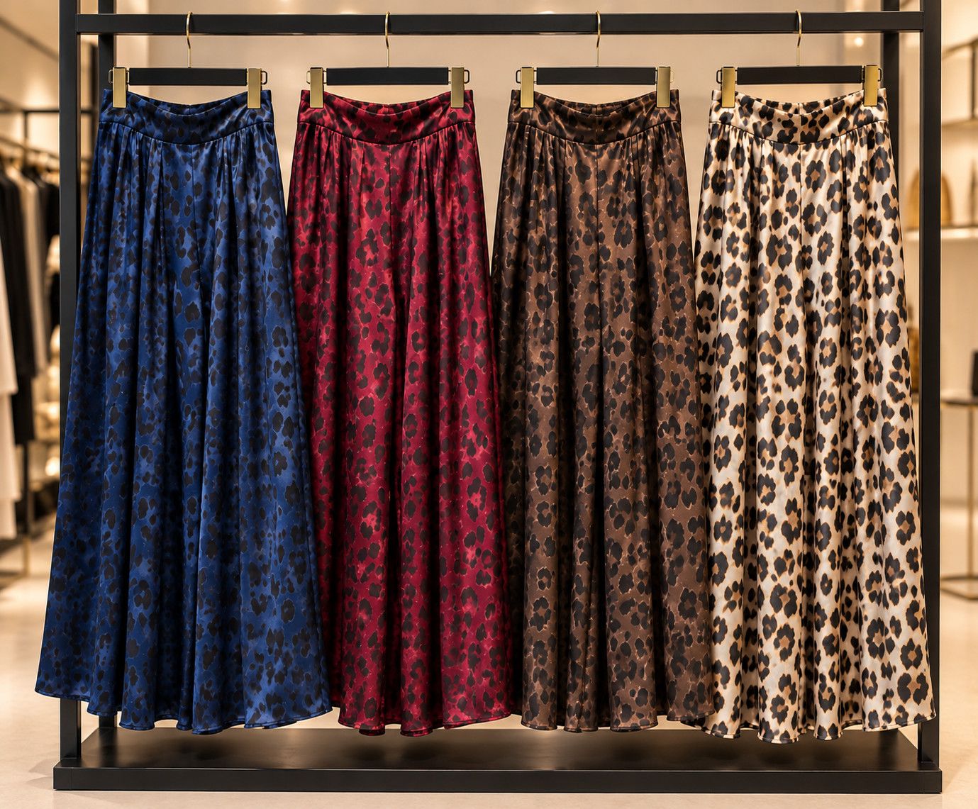 Satin Leopard Palazzo Pant