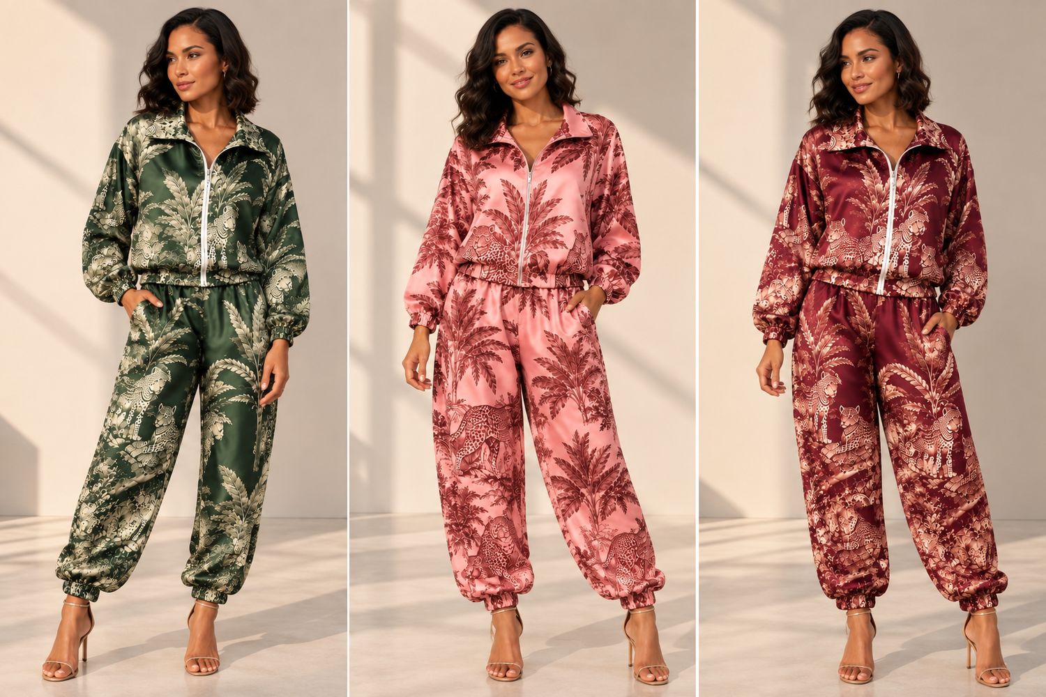 Satin Jungle jogger Set