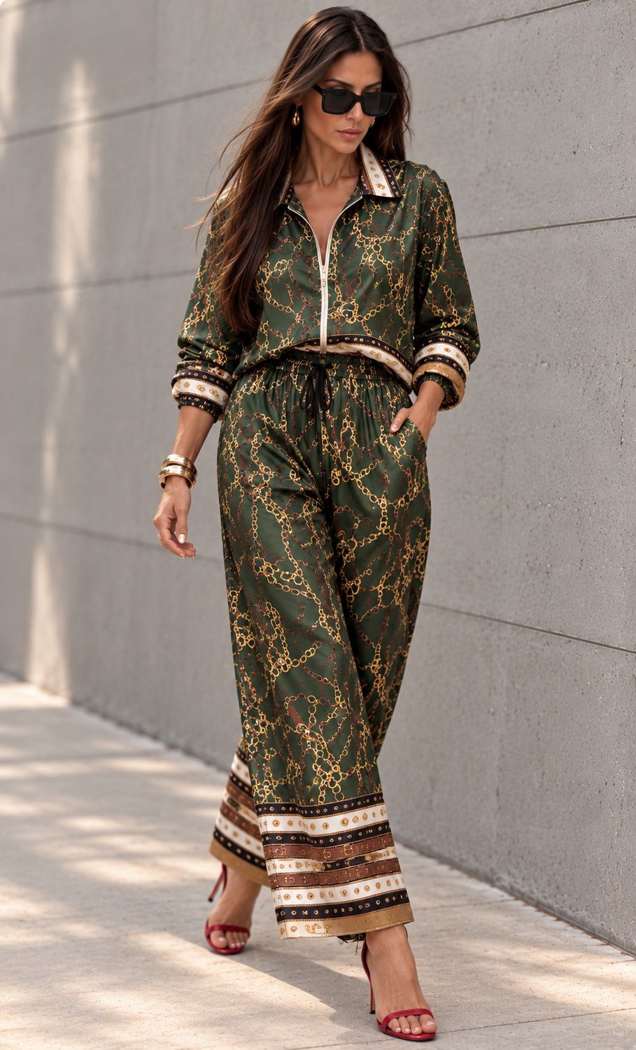 Chain Luxe Satin Set