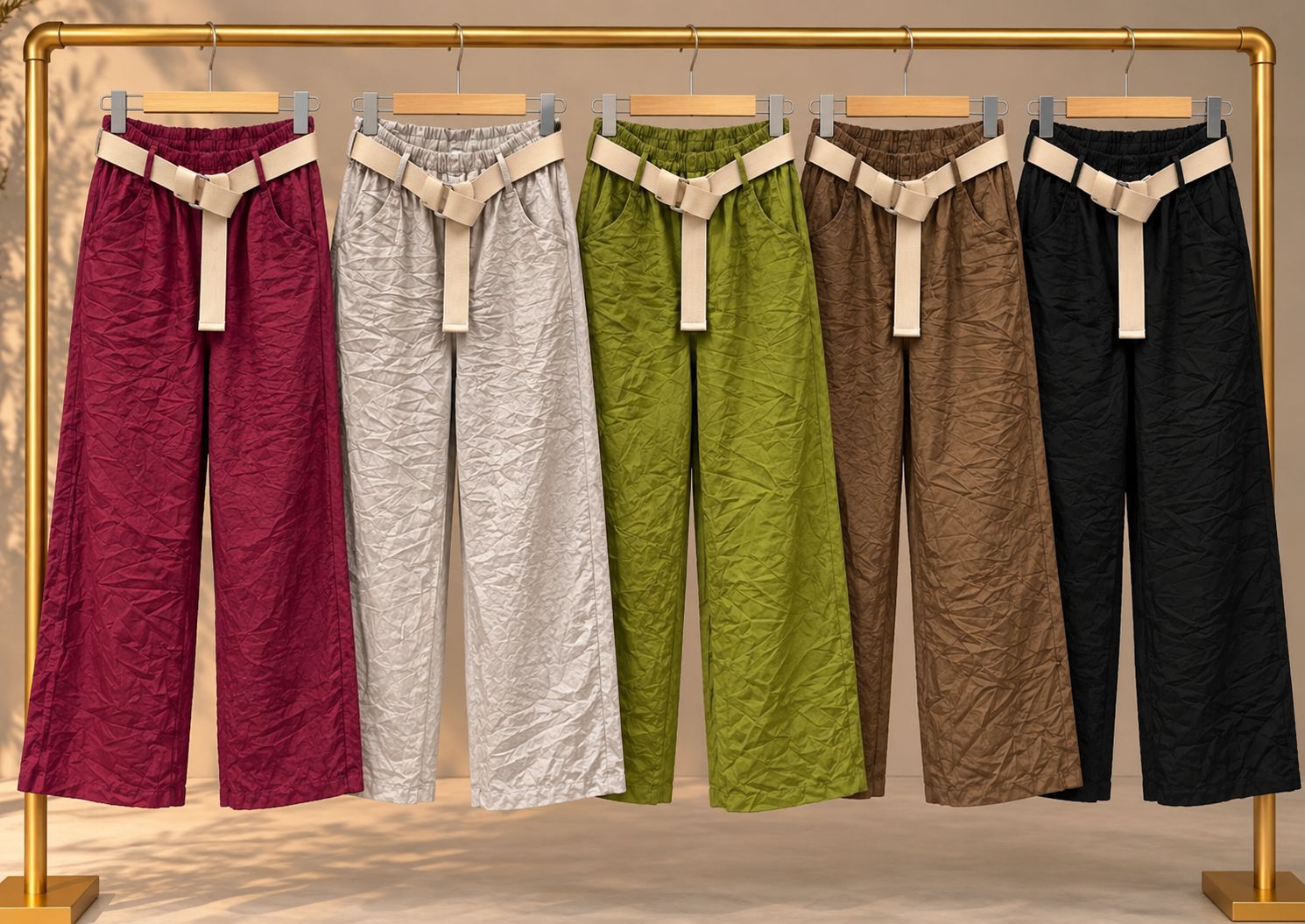 Stretch wide leg pants