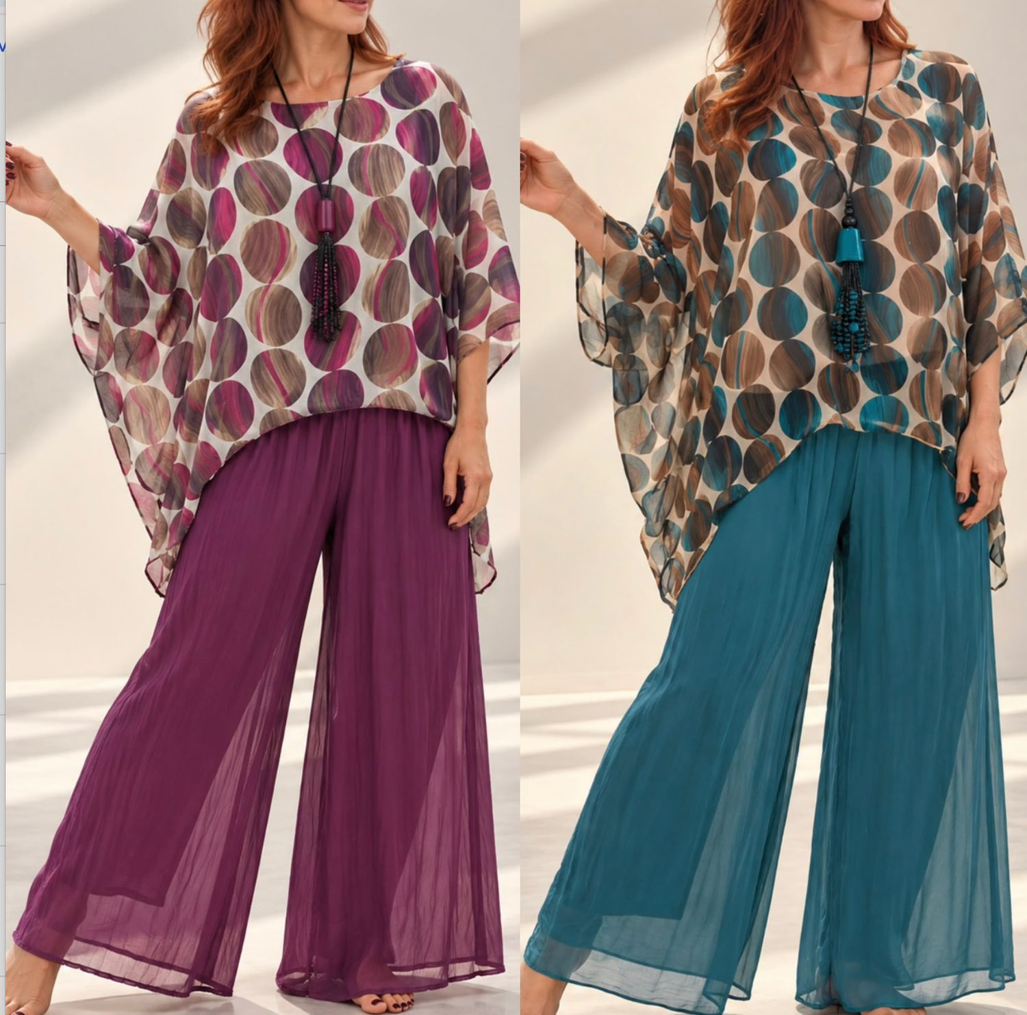 Geo Print Chiffon Set