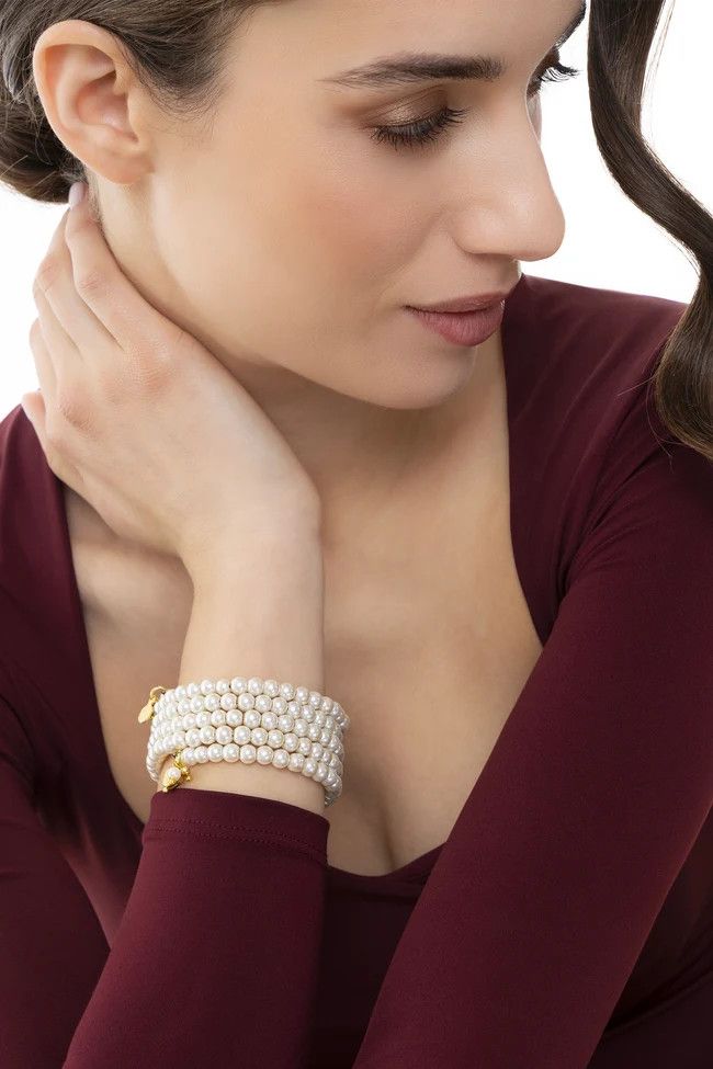 per2000BRACCIALE RIGIDO MULTIFILO CON PERLE