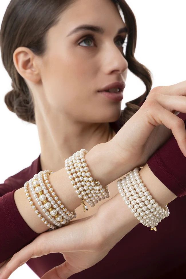 per2001 BRACCIALE RIGIDO MIX DI PERLE