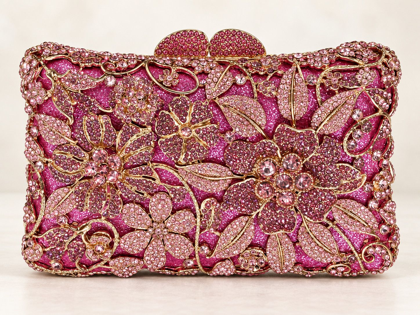Pink Crystal Bloom Clutch