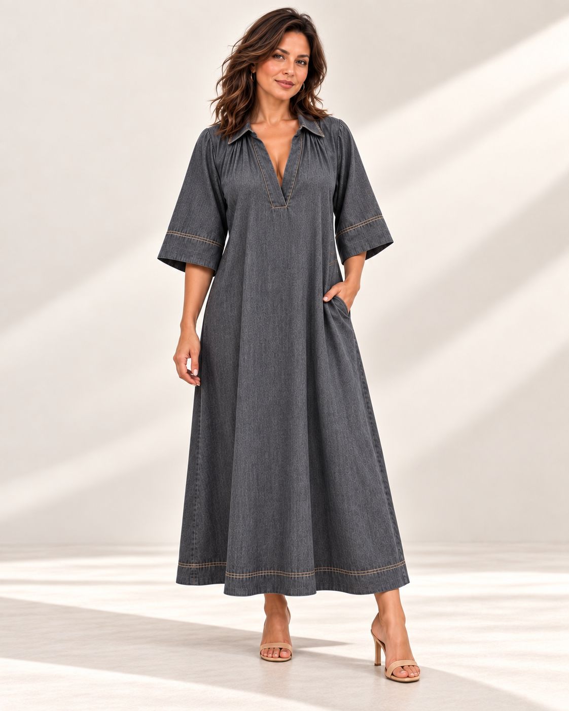 Charcoal Denim Maxi