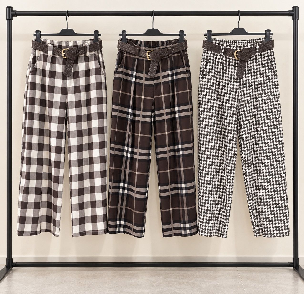 Chic Print Belted Pants one size