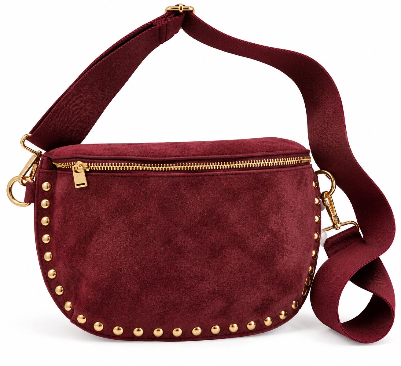 Suede Studded Crossbody Bag