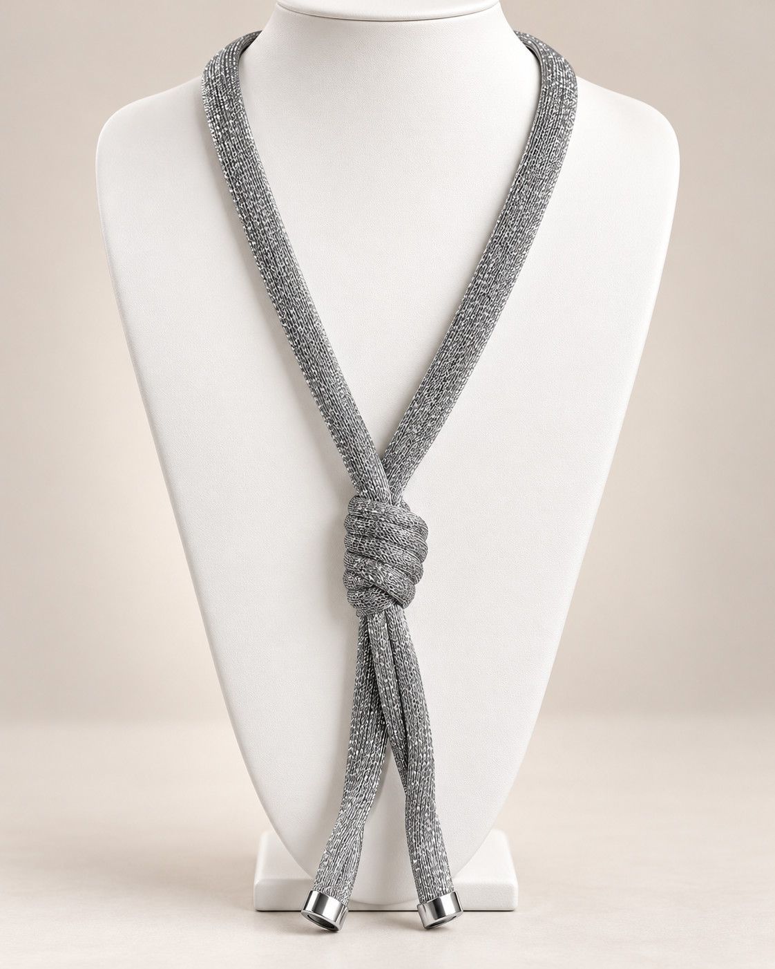 Silver Mesh Knot Necklace