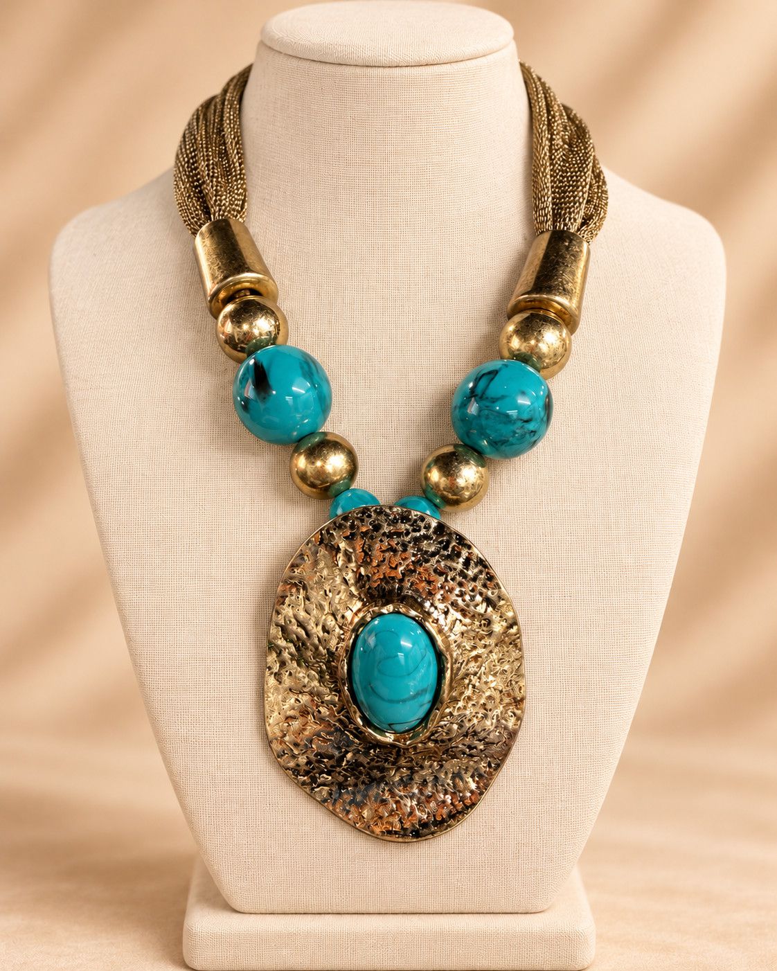 Turquoise Medallion Necklace