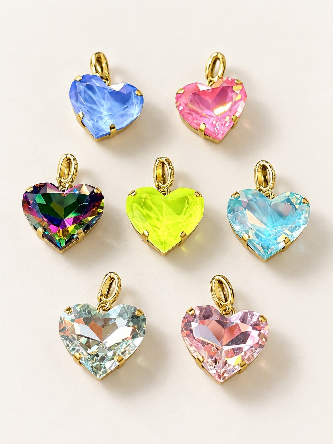 Heart Crystals Charms