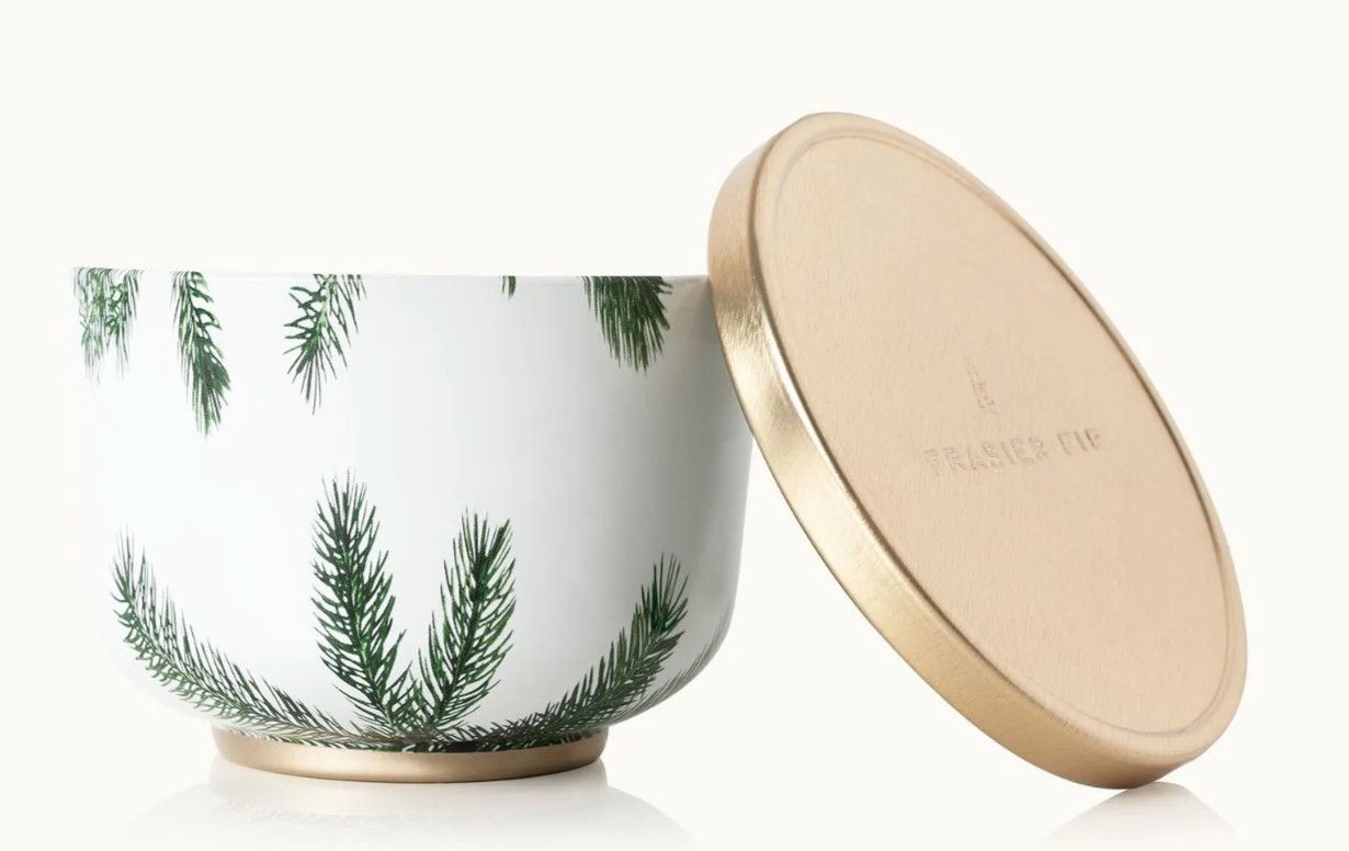 Frasier Fir Poured Candle Tin, Gold Lid 6.5 oz