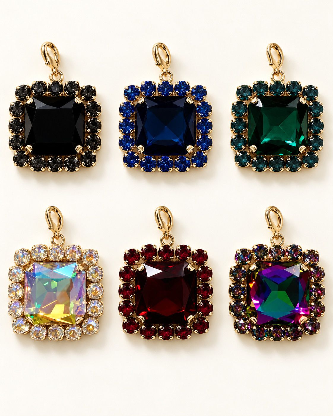 Square crystal pendant 