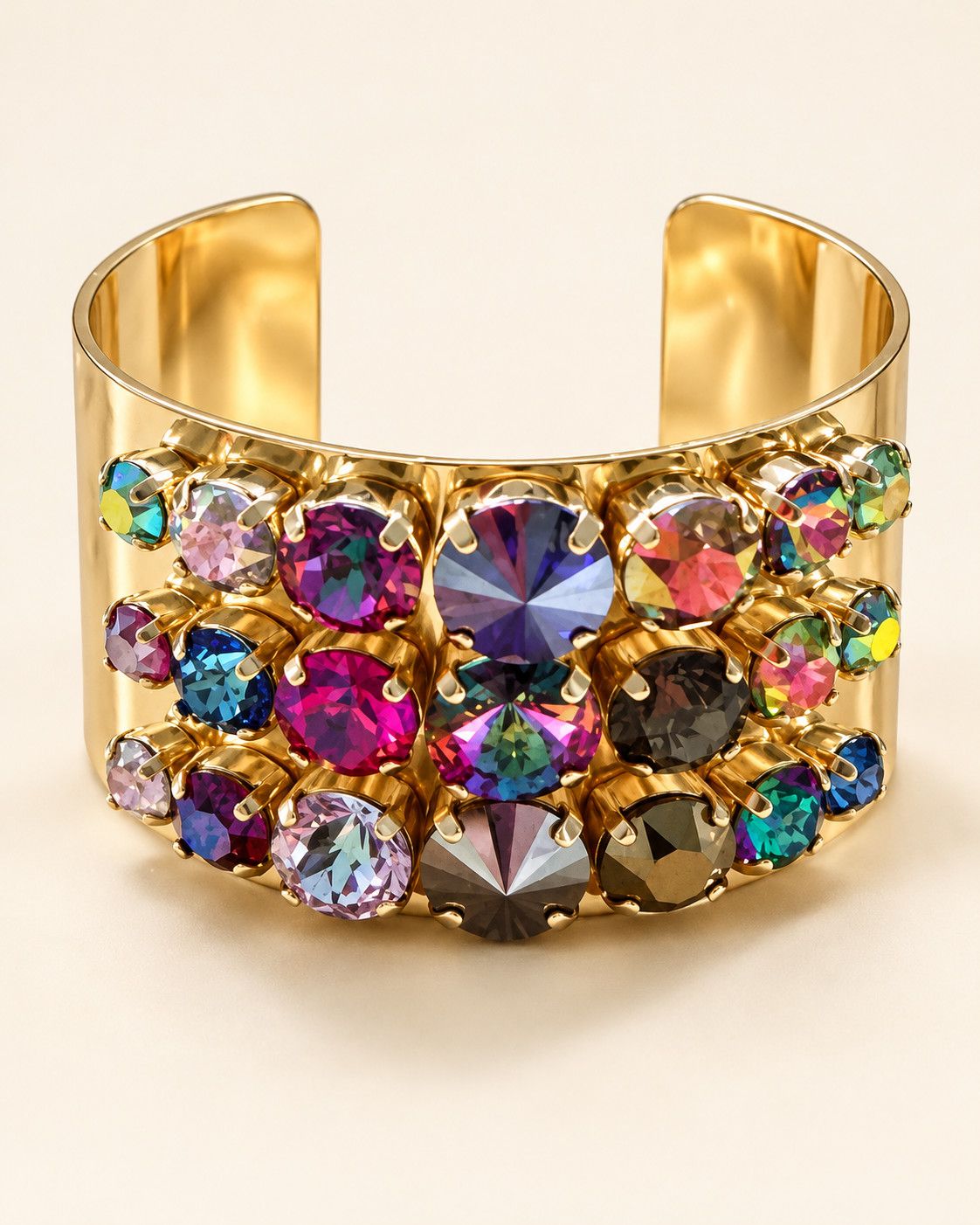 Multicolor Crystal Statement Cuff