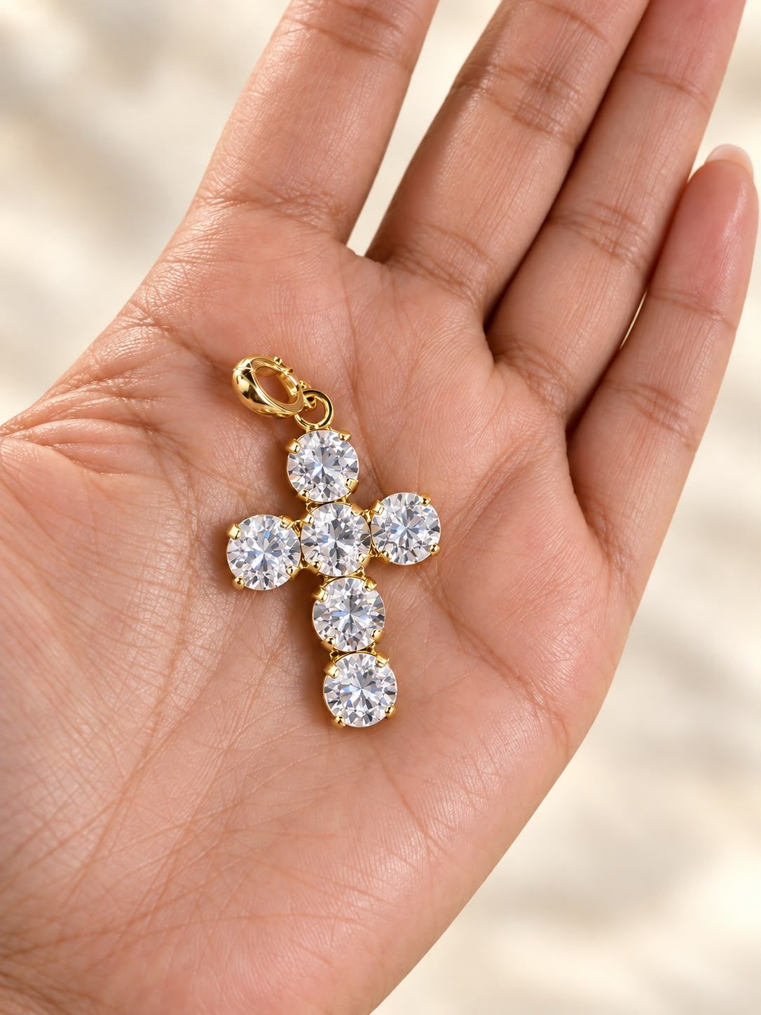 Small Crystal Cross Pendant