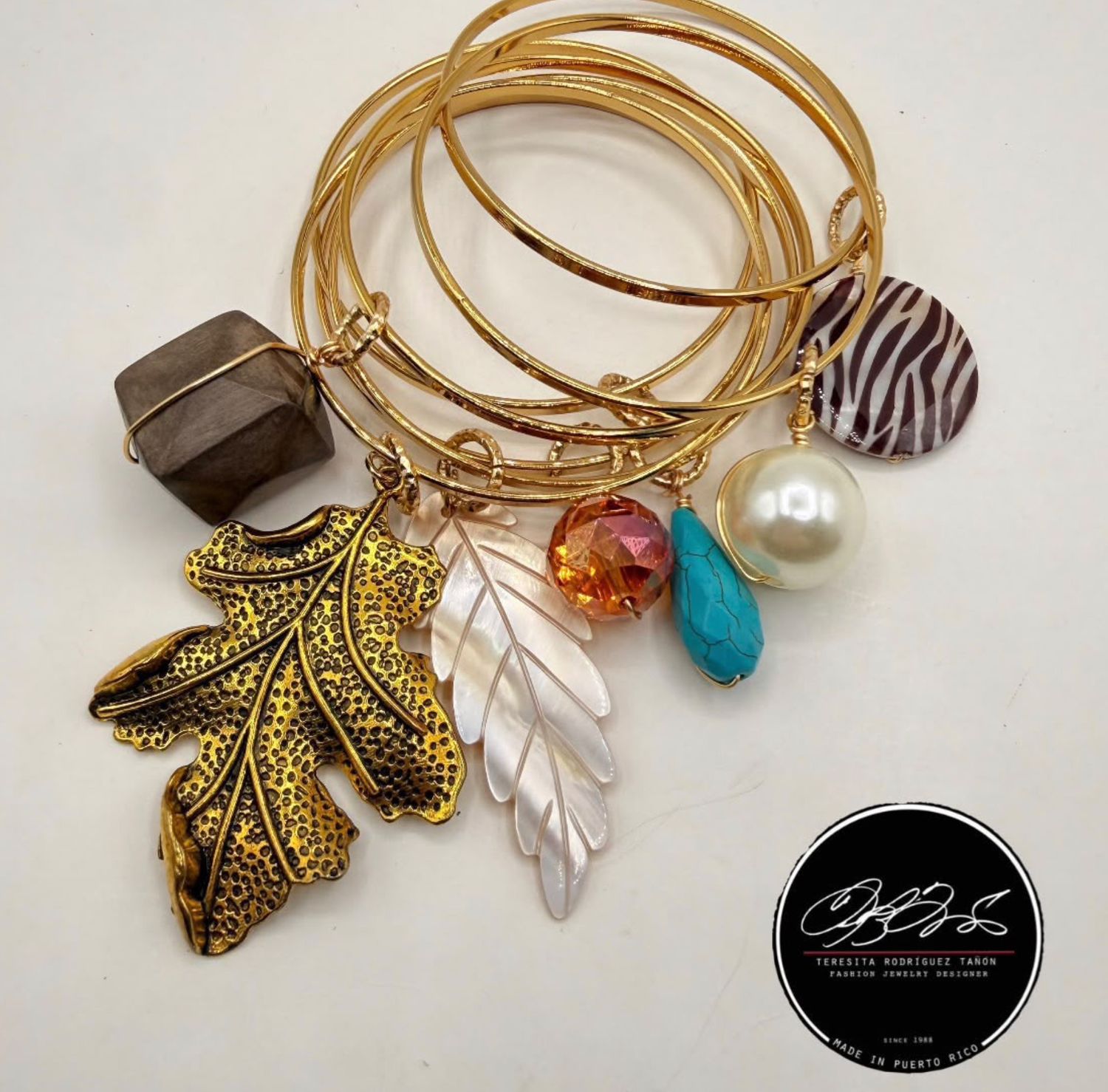 Golden Charm Bangle Collection