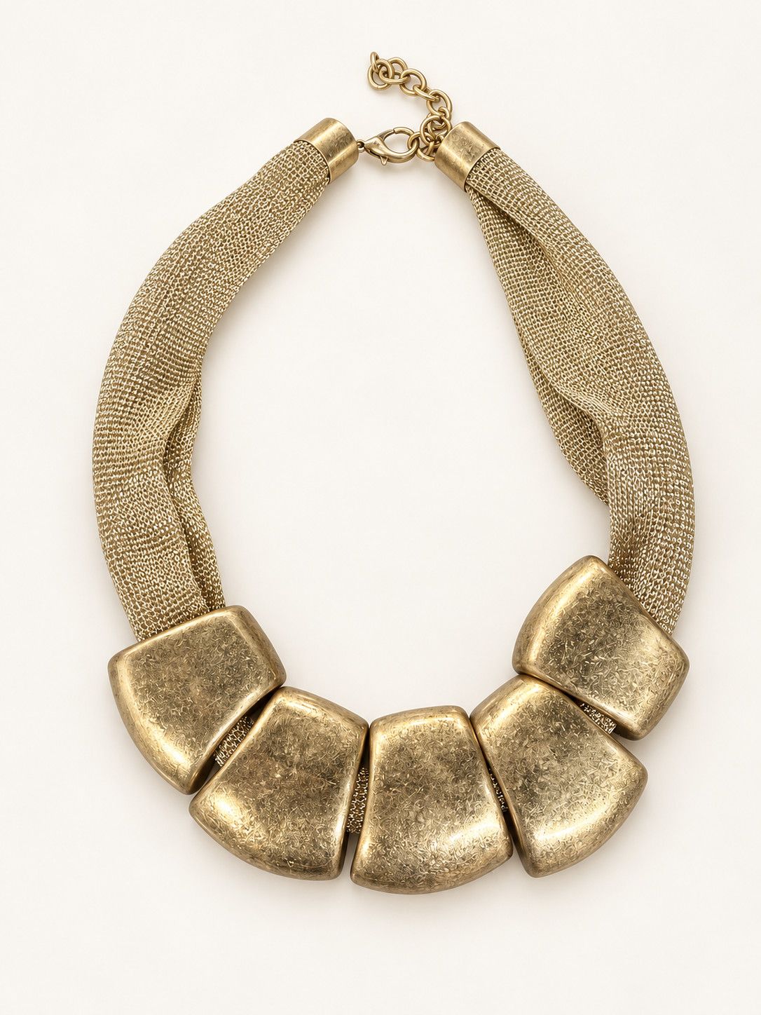 Gold Mesh Statement Necklace
