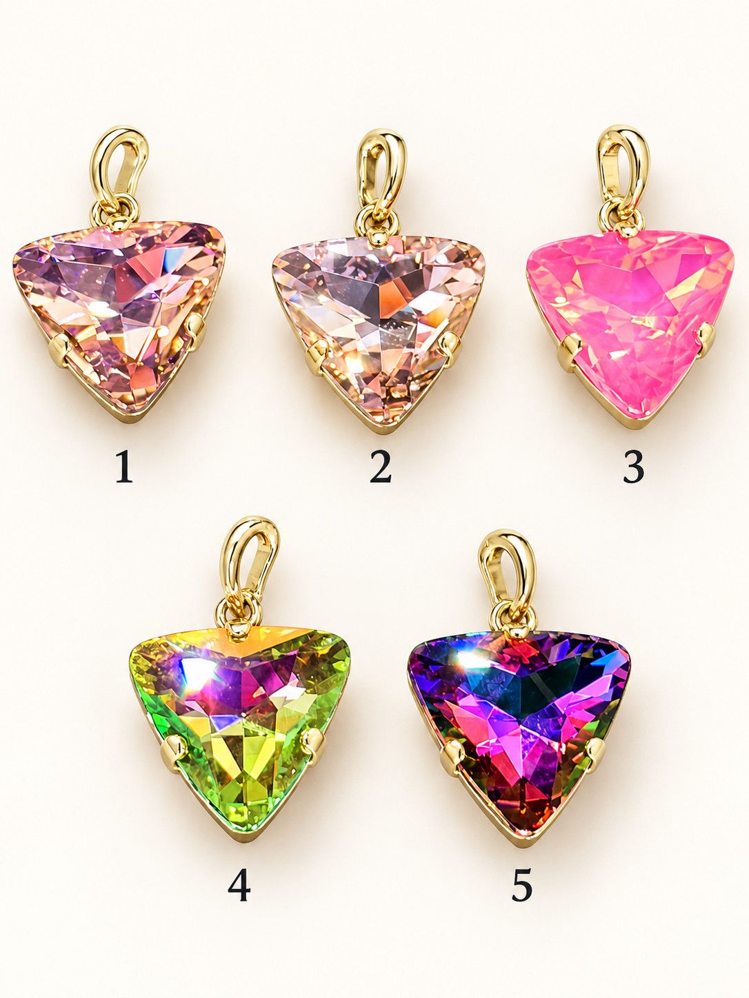 Triangle Crystal Charm