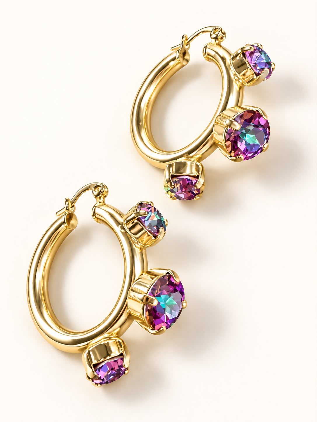 Crystal Hoops 1"