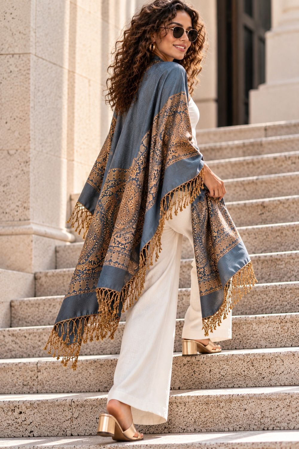 Paisley Fringe Pashmina