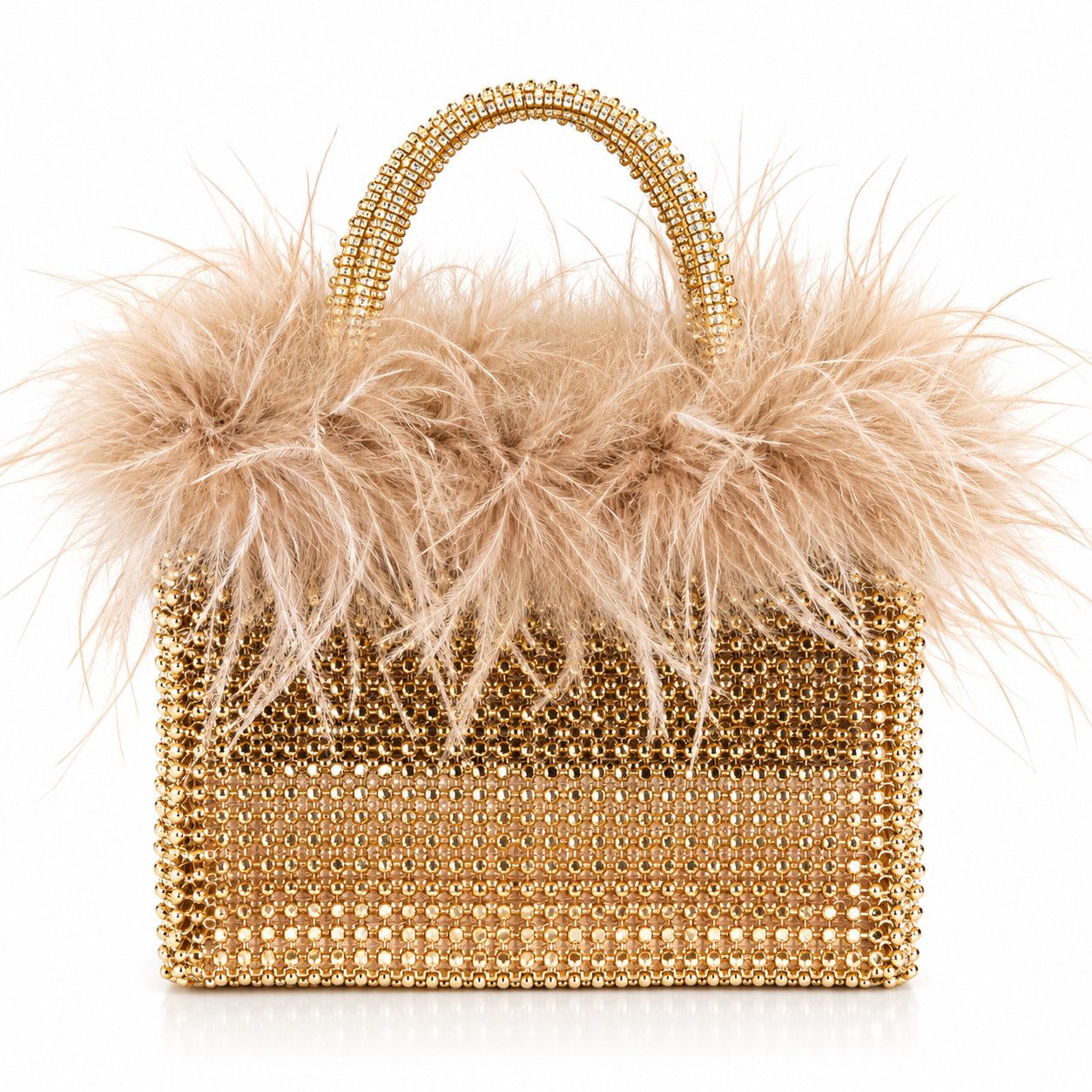 Evening with Feathers Bag Gold