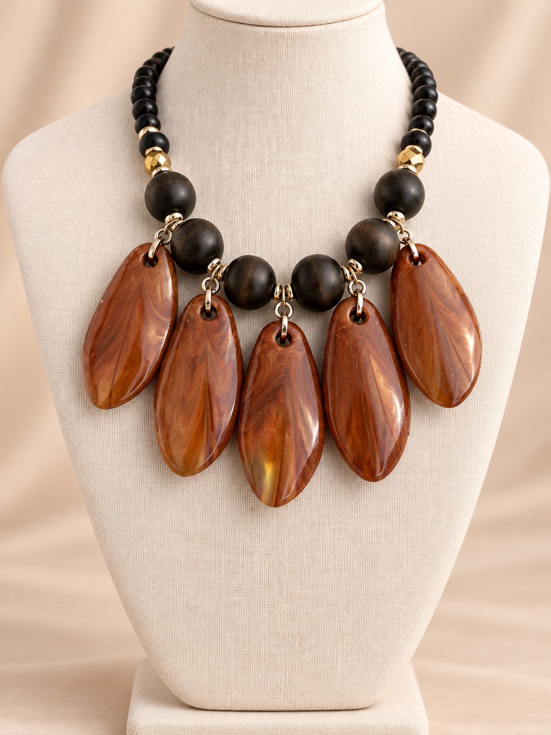 Amber Leaf Statement Necklace