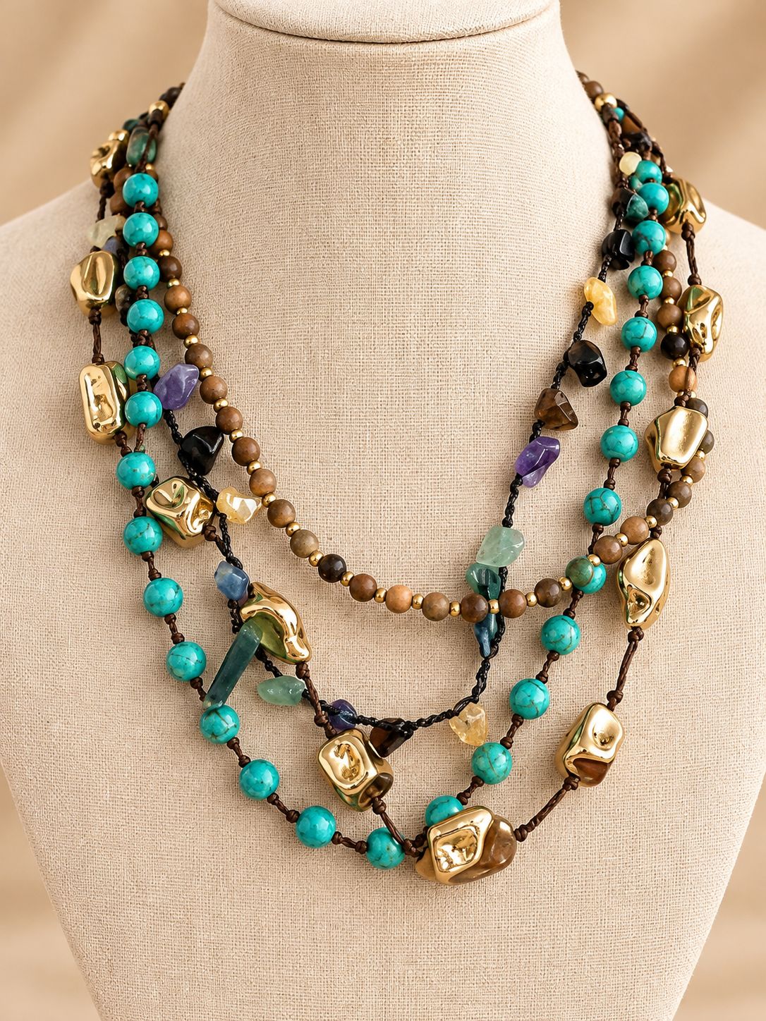 Turquoise Boho Layered Necklace