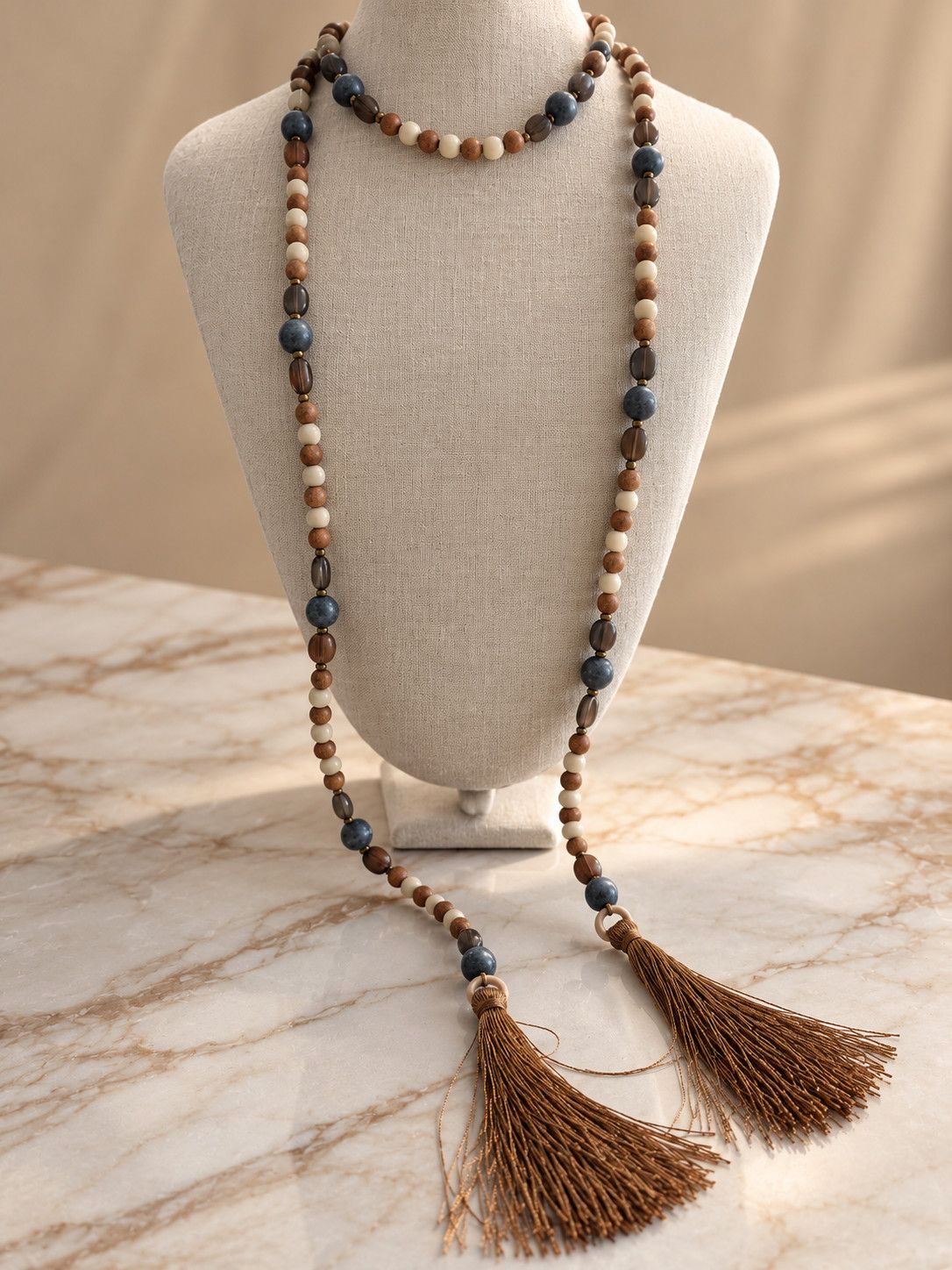 Earthy Tassel Necklace Lariat