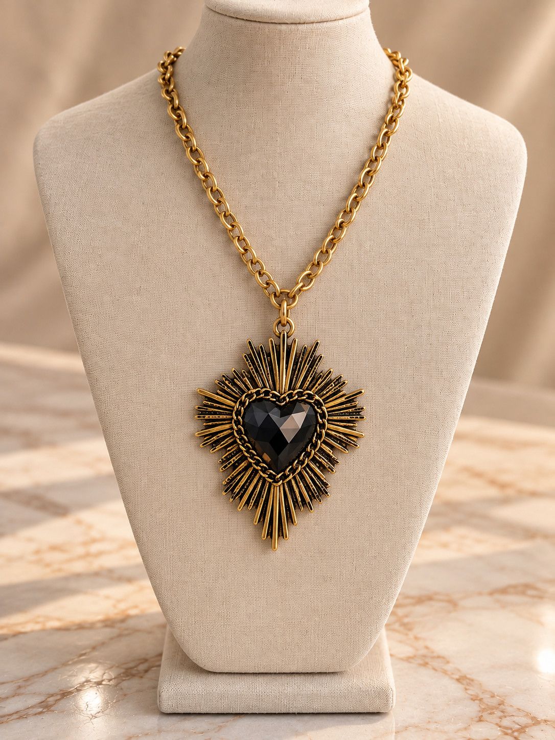 Heart Sunburst Necklace