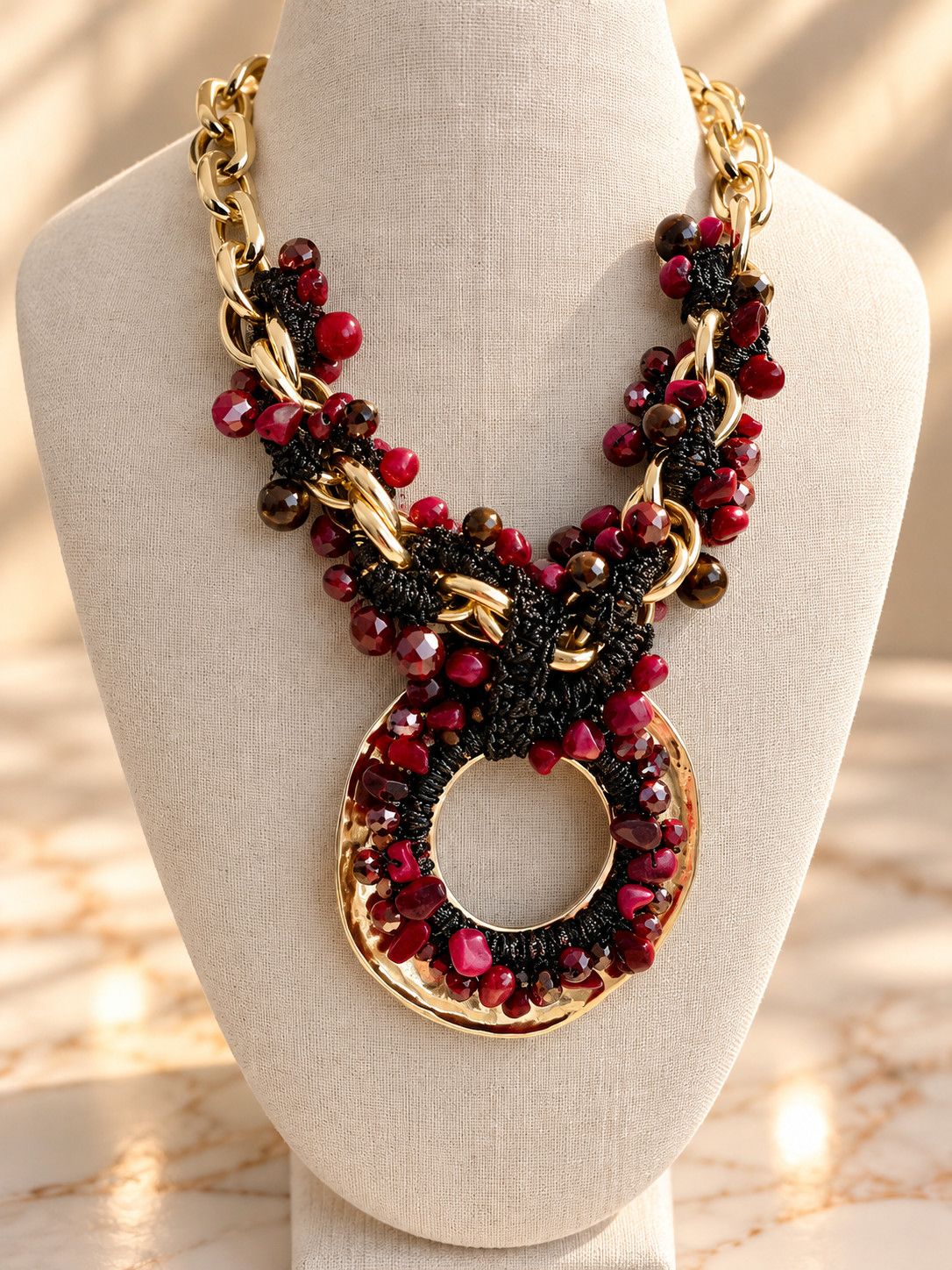 Red Glam Statement Necklace