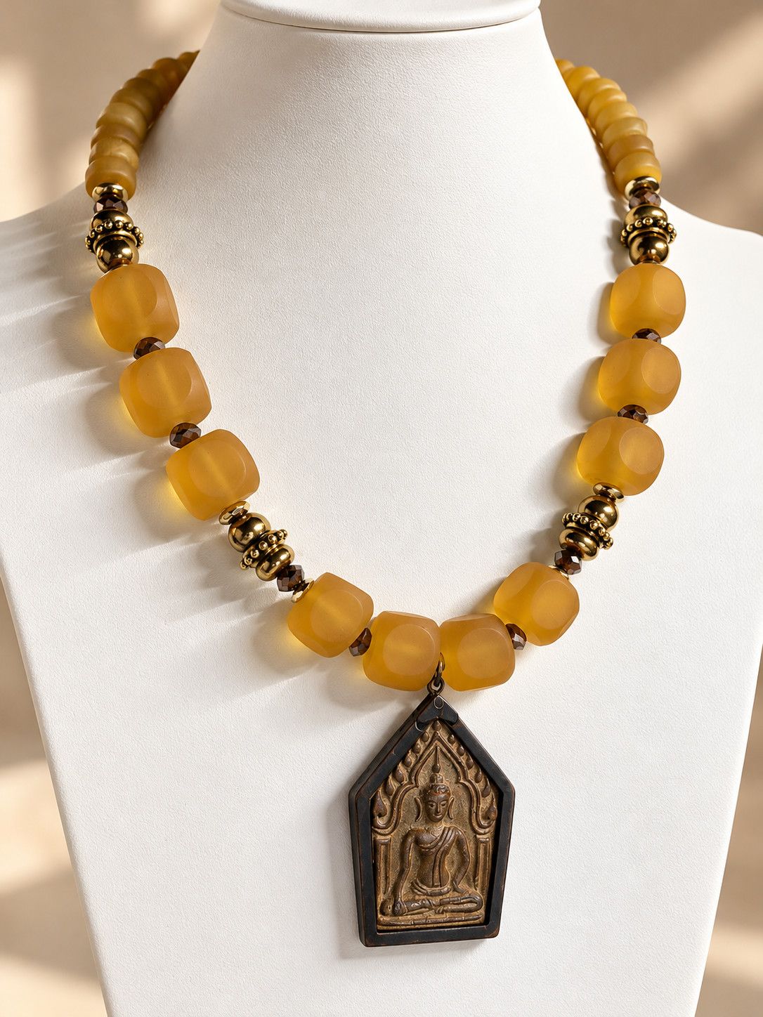 Golden Buddha Pendant Necklace