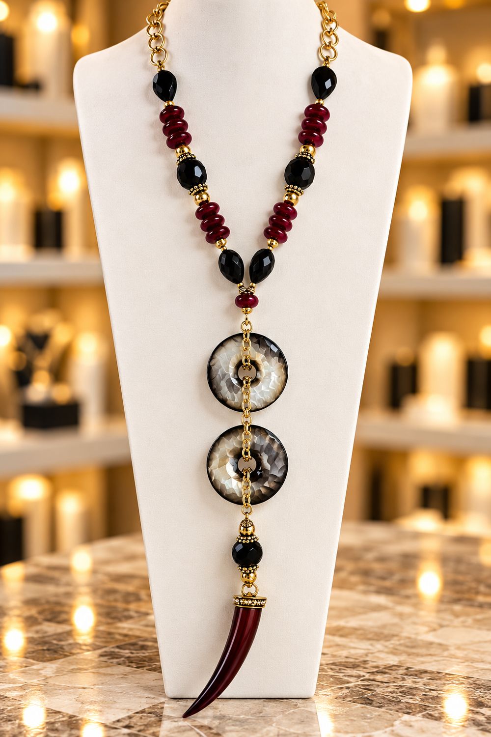 Midnight Tusk Statement Necklace