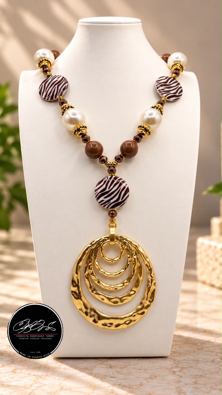 Golden Spiral Statement Necklace