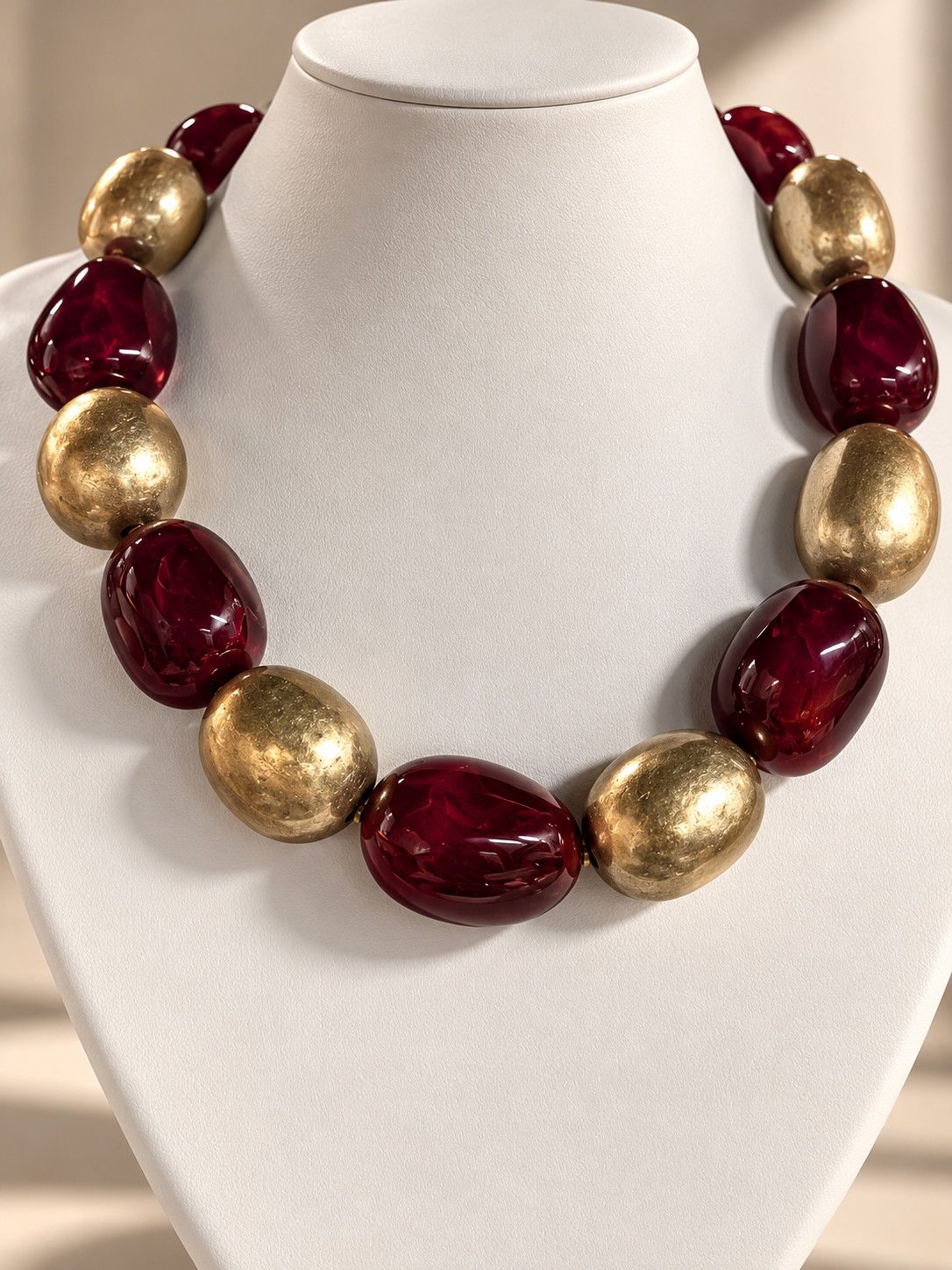 Burgundy Pebble necklace