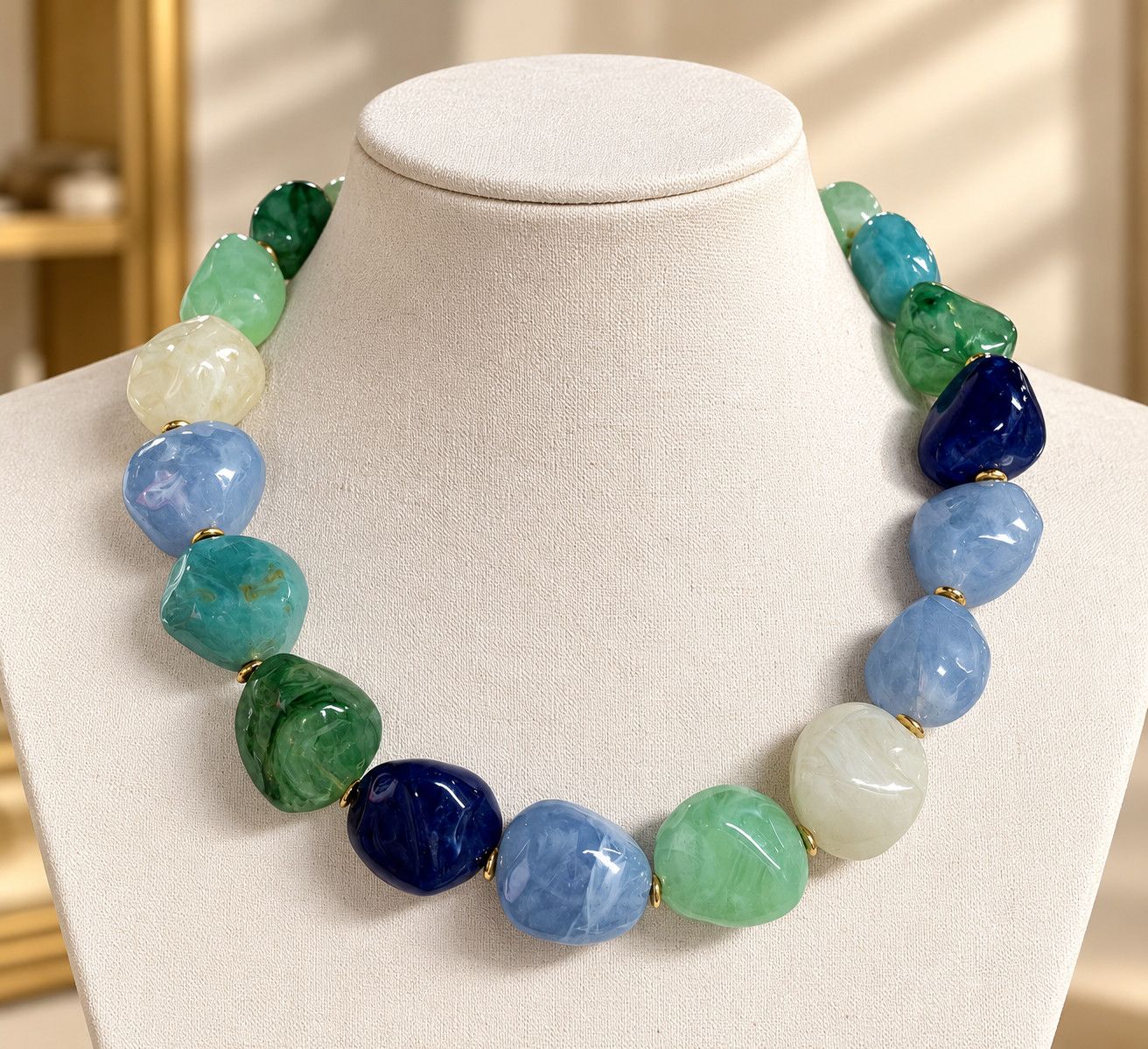 Colorful Marble Bead Necklace